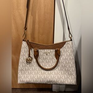 Michael Kors Cream and Tan Shoulder Bag
